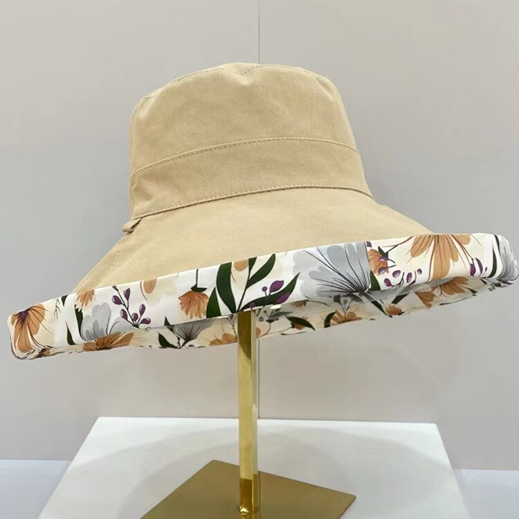 Cappello da pescatore giapponese nuova visiera parasole Doppio viso estiva da donna cappello con visiera uv cappello da spiaggia visiera a tesa larga: 3