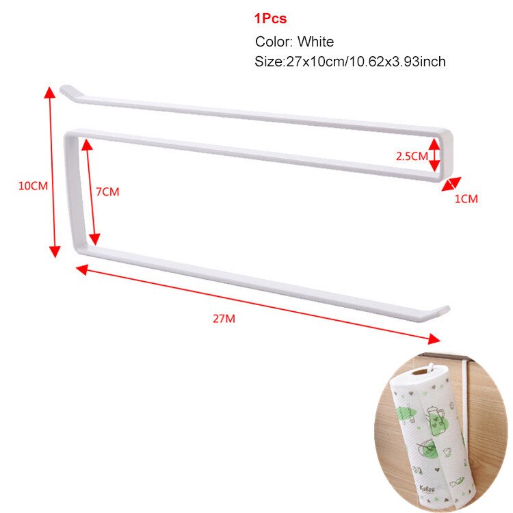 Suporte de toalha de papel ganchos cozinha organizador de armazenamento gadget conjunto ferramentas gabinete utensílio coisas acessórios suprimentos: White B