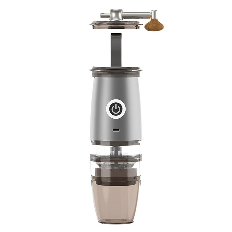 Portable Burr Coffee Grinder, 2 in 1 Manual Electric Coffee Bean Grinder with 5 Modes for Espresso Drip Pour Over: plum