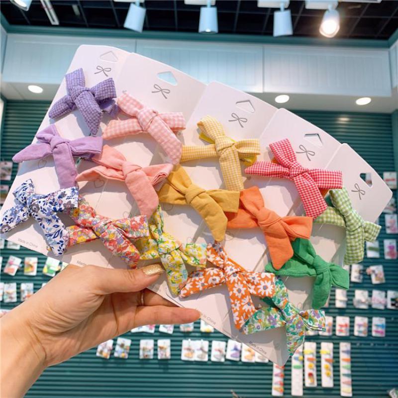 Spille per capelli con stampa a quadri in 3 pezzi accessori per capelli per bambina Clip per capelli per bambini farfalla forcina per capelli barrette per capelli copricapo