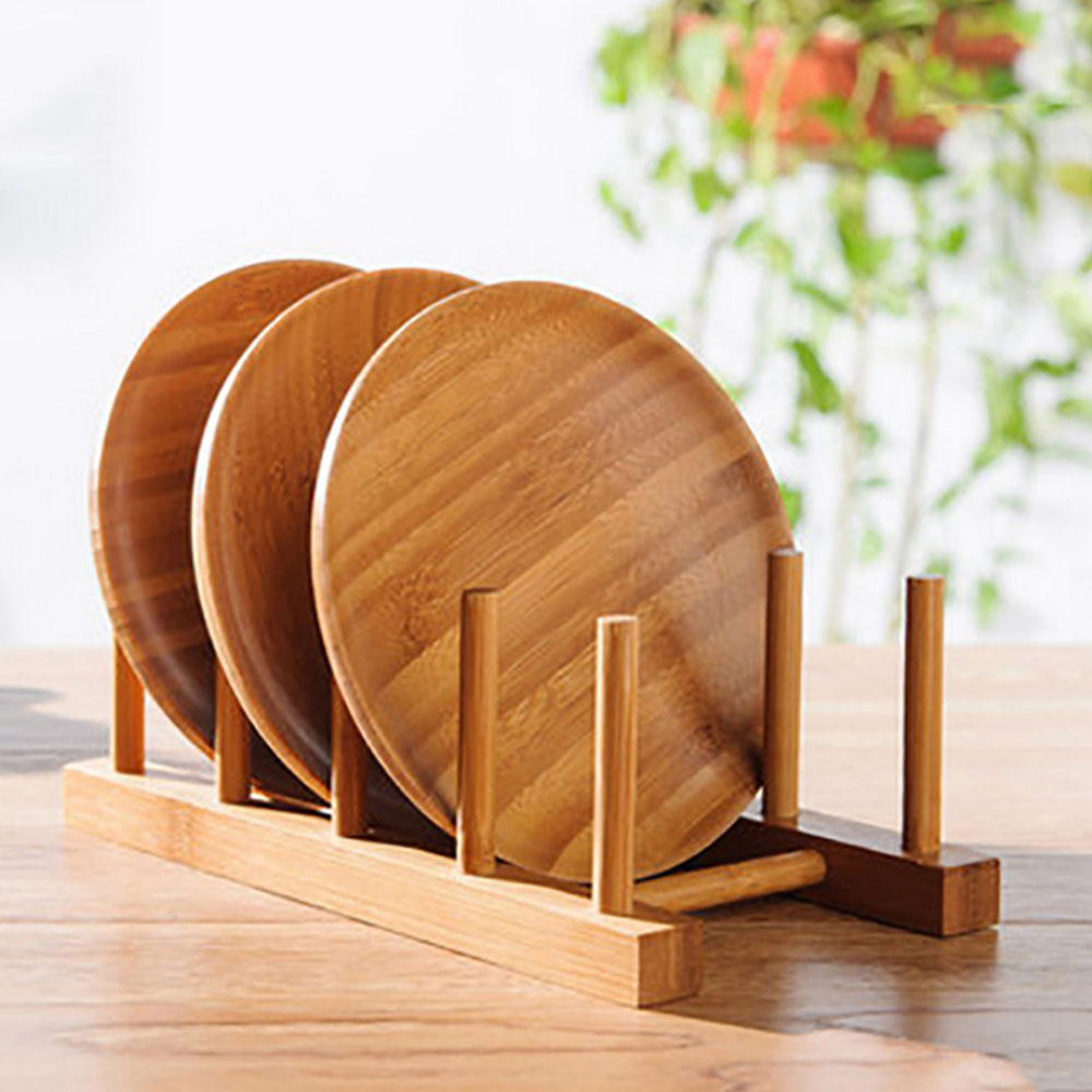 9/4 schicht Bambus Gericht Gestell Abtropffläche Trocknen Abtropffläche Lagerung Halfter Stehen Küche Schrank Organizer für Gericht/Platte/Schüssel/tasse