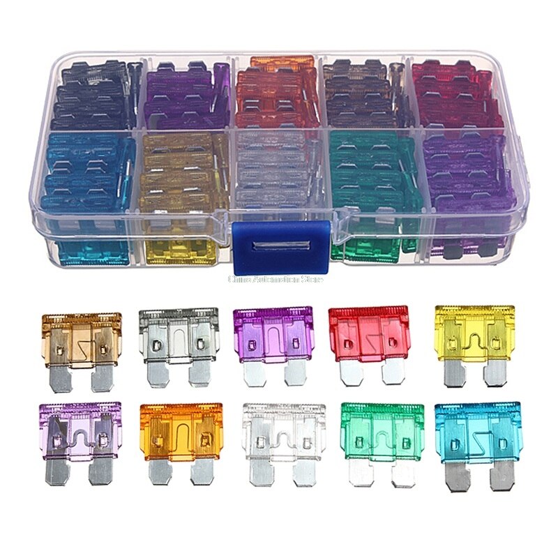 100 pcs Auto Automotive Auto Boot Truck Blade Fuse Box Assortiment 5A 7.5A 10A 15A 20A 25A 30A 35A 40A 50A