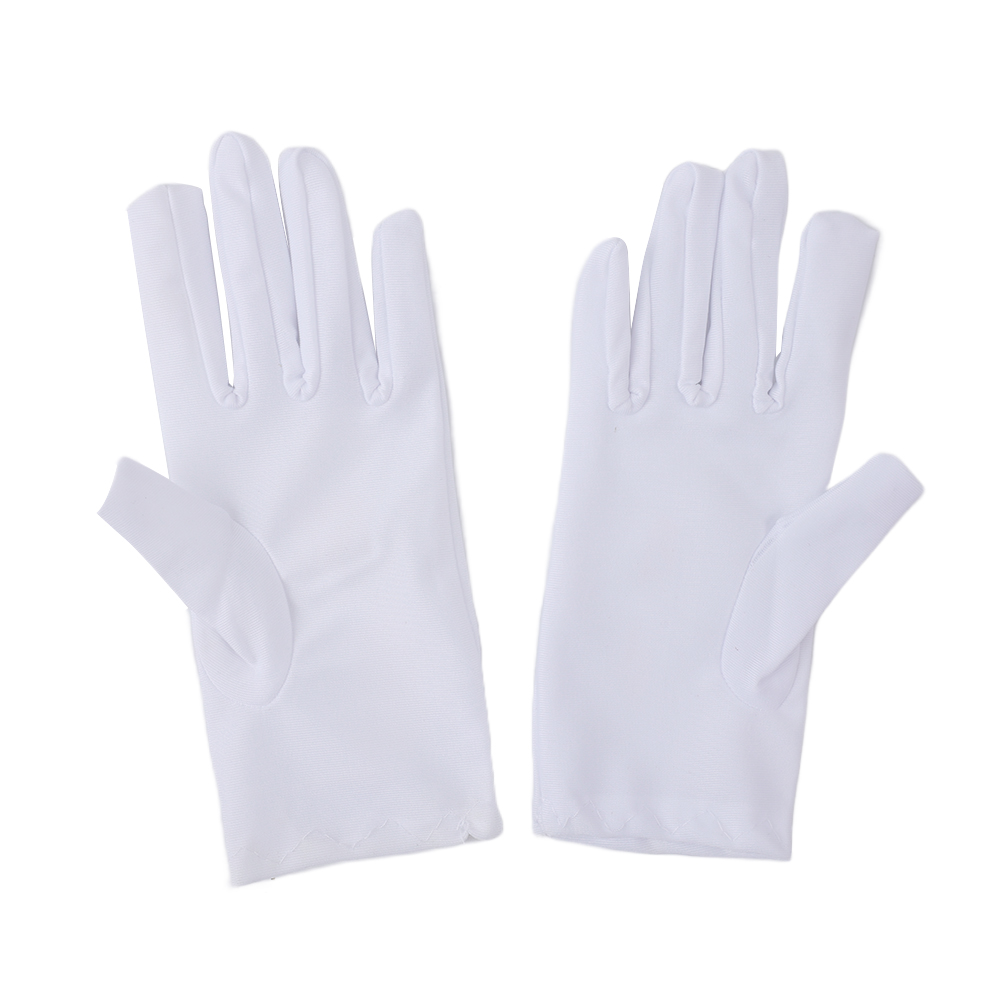 1 paire de gants blancs pour enfants, nouvelle , pour garçons et filles, robe de danse blanche, gants d'étiquette, gants élastiques en Spandex pour spectacle sur scène: S