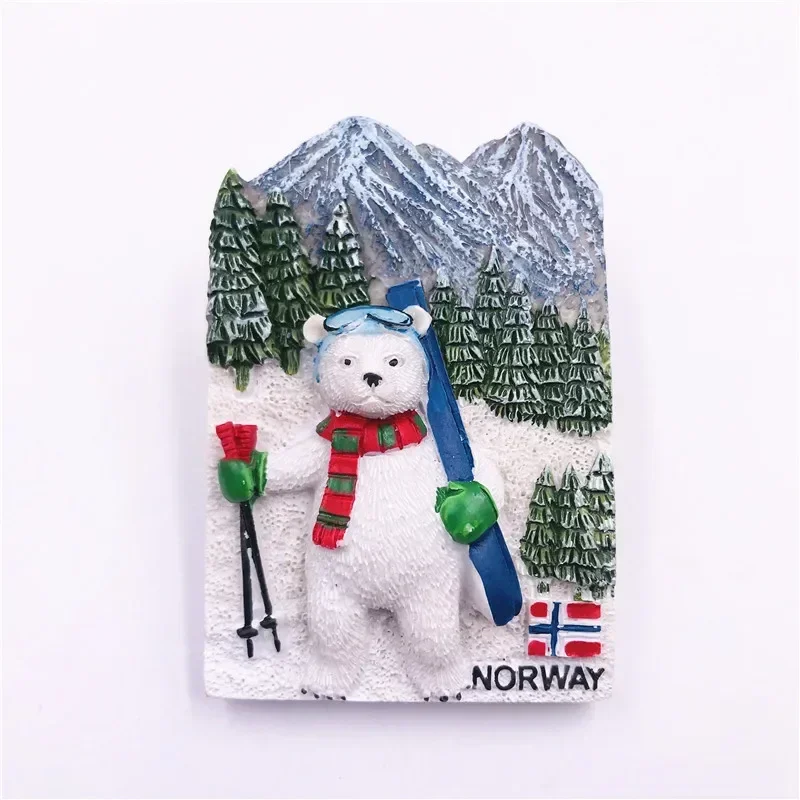 Quaddel Tourismus Kühlschrank Magneten Souvenir Italien Spanien Französisch Dänemark USA Österreich Kanada Australien Norwegen Luxemburg Kühlschrank Aufkleber: Norwegen Bär