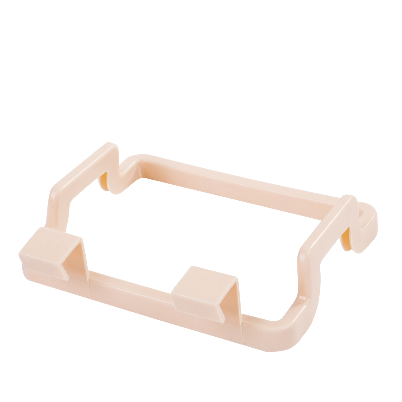 1pcs Portable Garbage Bag Kitchen Storage Hanging Trash Garbage Rubbish Kitchen Carrier Plastic Bag Bin Sack Hanger Holder: Beige