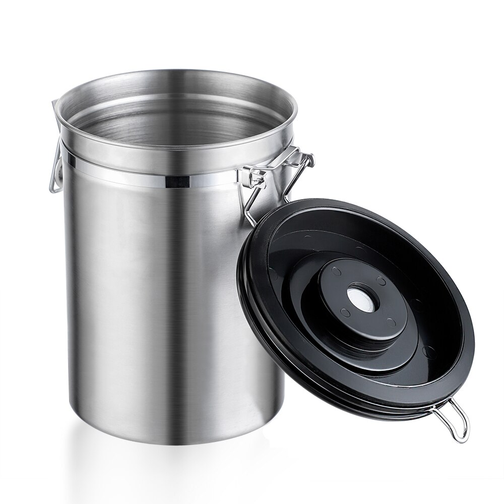 Stainless Steel Airtight Container Coffee Tea Jar Sealed Can Measuring Scoop Waterproof Moisture-proof Keep Fresh Storage Tank: 1800ML