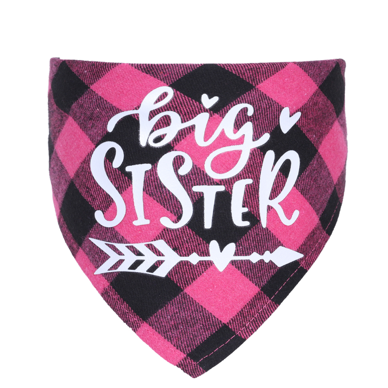 Grand frère Plaid chien Bandana annonce de grossesse chien Bandana sexe révéler Photo accessoire écharpe pour animaux de compagnie accessoires foulards pour animaux de compagnie: Rouge