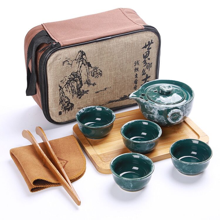 Tragbare Keramik Teegeschirr Set Chinesischen Kung Fu Tee-Set Teekanne Teegeschirr Mit Reisenden Tasche Teaset Gaiwan Tee Tassen Tee zeremonie: 04