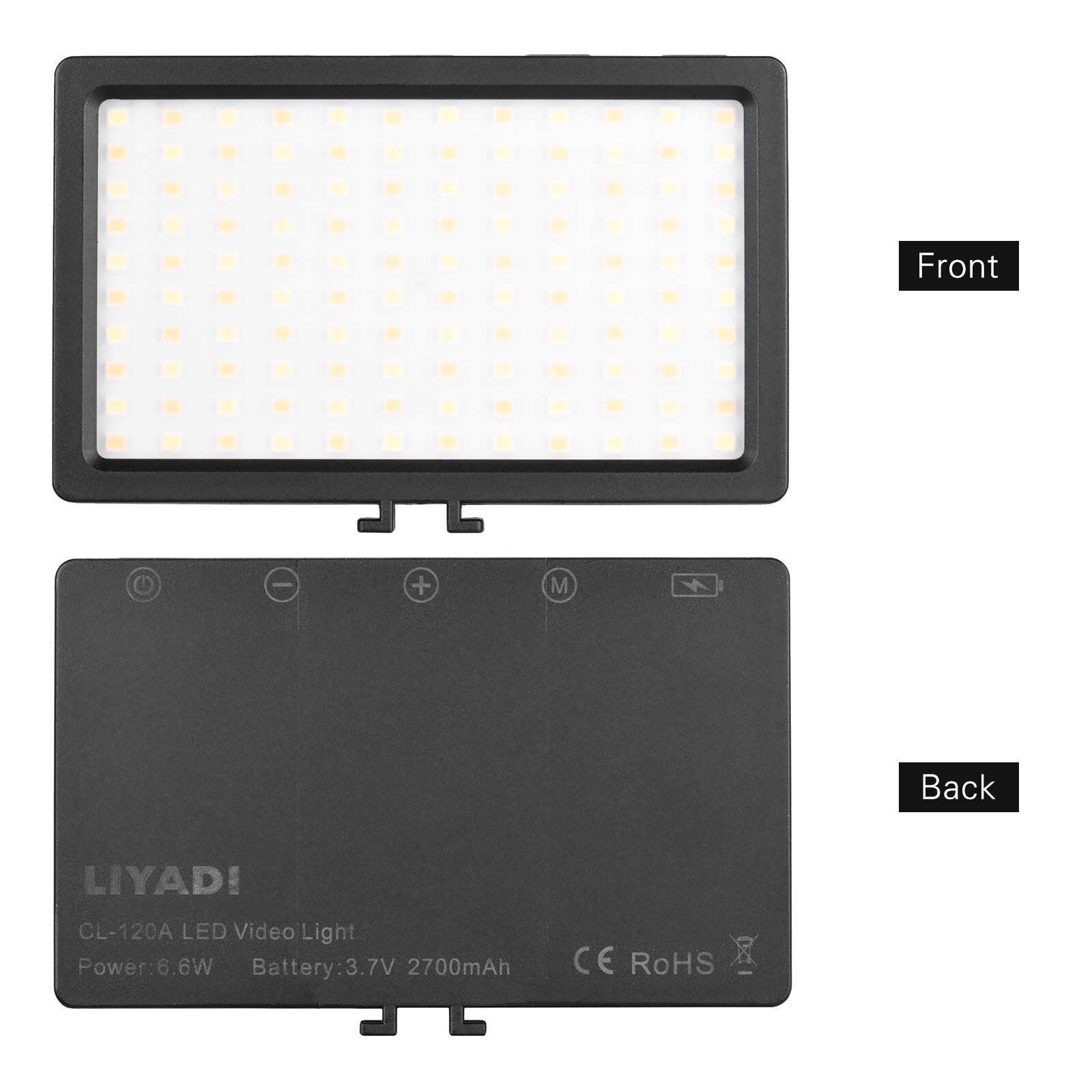 Panel de luz de vídeo LED en la Cámara, lámpara regulable de 3200K-5600K, brillo ajustable, luz Flash con soporte de zapata fría para fotografía