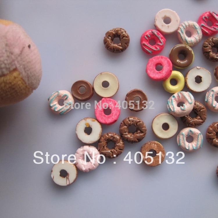#10 grote donut vorm mix zak 200 stks/zak nail resin decoratie nail art mix decoratie