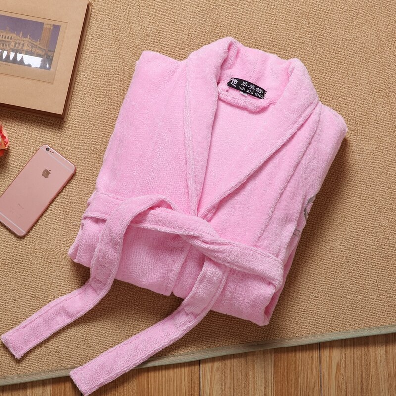 Mænd morgenkåbe vinter bomuld badekåbe tyk lange bløde morgenkåber hjemmetøj sovekåbe til mænd plus size xxl kimono morgenkåbe efterår hvid pink
