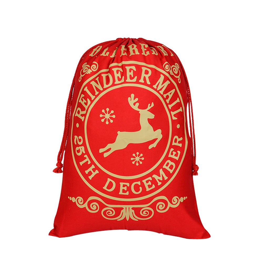 20X28 "Canvas Kerst Zakken Katoen Jute Santa Xmas Personaliseer Zak Snoep Houders: E