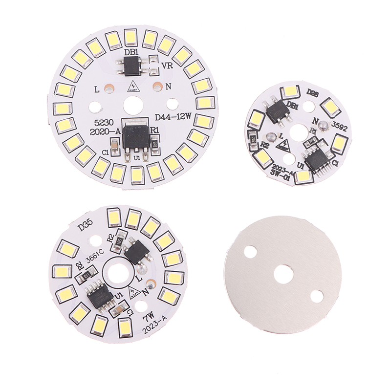 Pære lys  ac 220v downlight chip søkelyset ledet pære lapp lampe smd tallerken sirkulær modul lyskilde tallerken