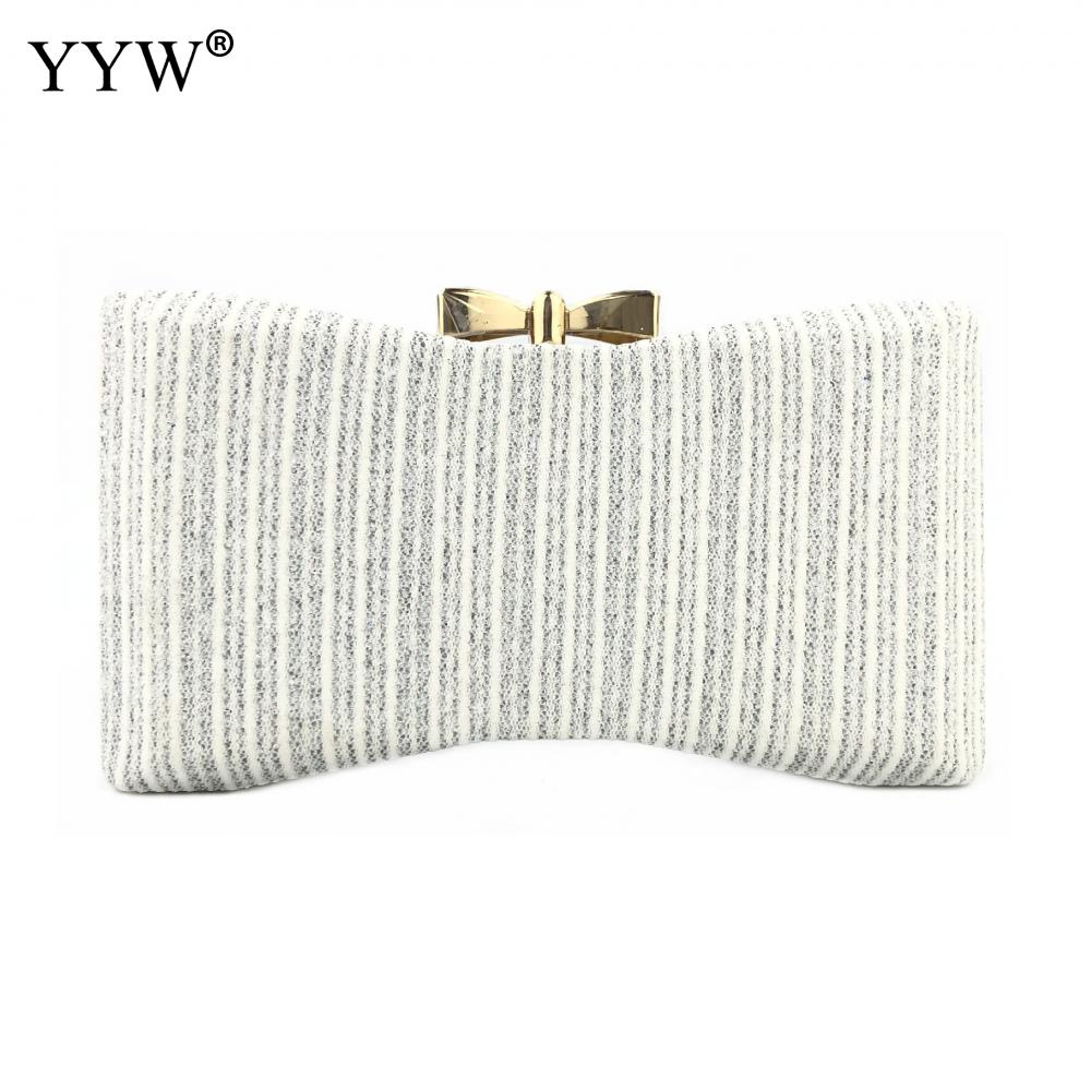 Gold Bogen Frauen Kupplung Tasche Gold Kette Pochette Femme Abend Party Handtasche Hochzeit Geldbörse Für Hochzeit Prom Cocktail Party Braut: Silber-