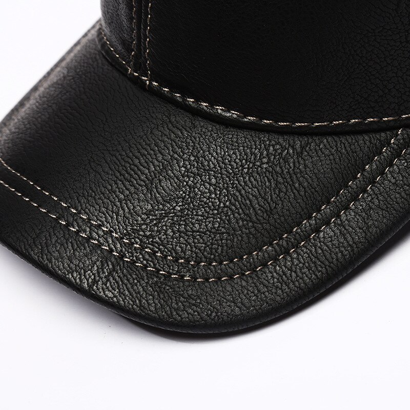 Orejeras de cuero PU de , gorros abrigados de invierno, sombreros para hombre a prueba de viento, a prueba de lluvia, gruesas, de piel sintética, gorras de bombardero en blanco para hombre