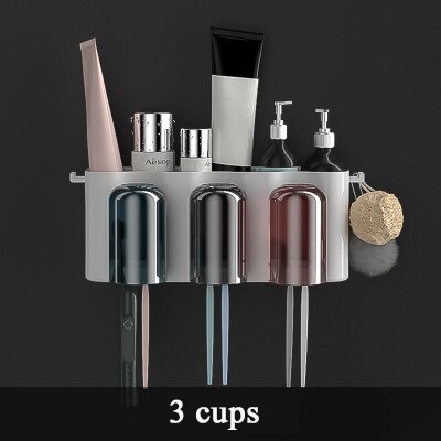 Badkamer Accessoires Tandenborstelhouder Badkamer Decor Tandpasta Dispenser Badkamer Organizer Accessoires Set Met Cup: F Toothbrush Holder