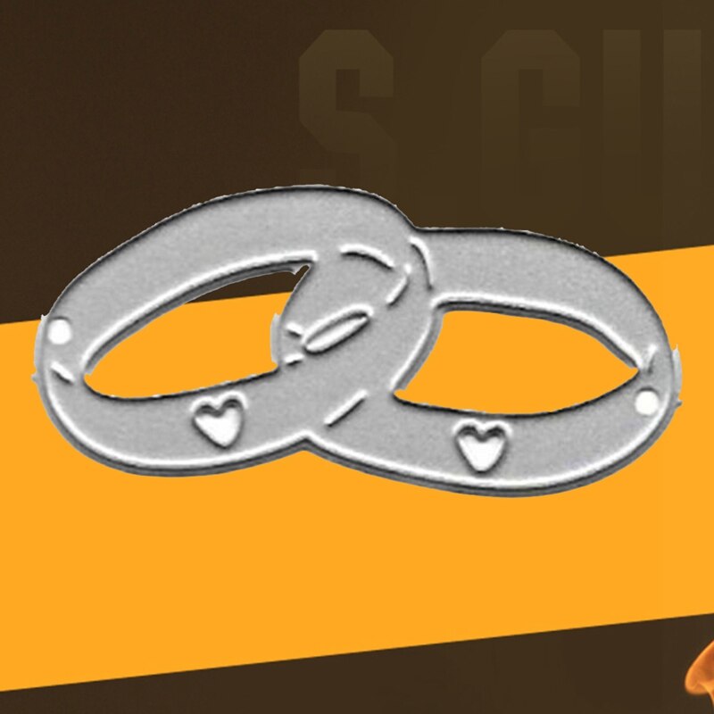 DIY Wedding Rings Metal Cutting Dies Scrapbooking Stamps Craft Embossing Die Cut Making Stencil Template
