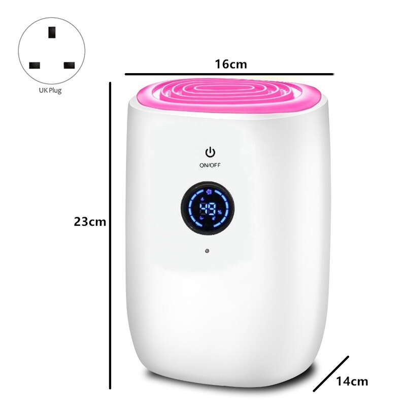 Electric Mini Air Dehumidifier 800Ml LCD Portable Air Purifier Machine Automatic Power-Off Defrost for Home