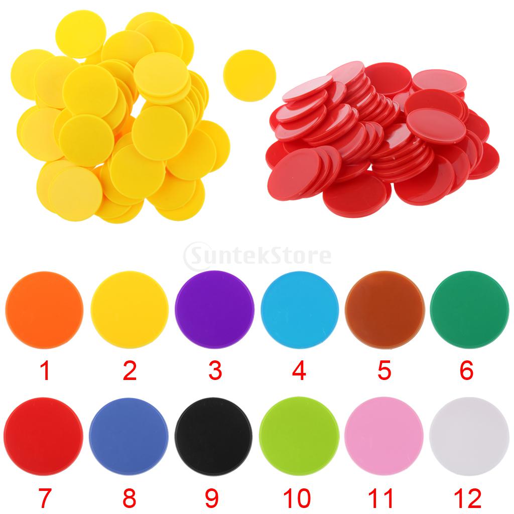 Pack of 50pcs Casino Poker Chips Poker Game Counters Board Game Chips Kids DIY Craft Chips 40mm
