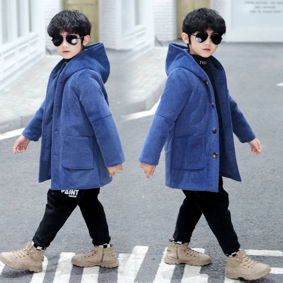 Recém chegados meninos casuais casacos de lã outono inverno criança meninos roupas crianças outwear para a idade 3t 4 5 6 8 10 12 14 anos