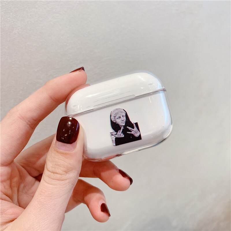 Kunstnerisk abstraktion mønster til airpods pro sag gennemsigtig hård bluetooth hovedtelefon beskyttelsesetui til air pods pro: Stil 1