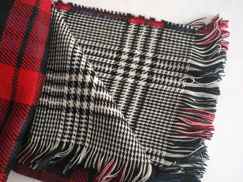 Cheshanf, bufanda de Cachemira de tartán para mujer, de invierno, de gran tamaño, de doble cara, a cuadros, multifunción, capa gruesa cálida, chal,