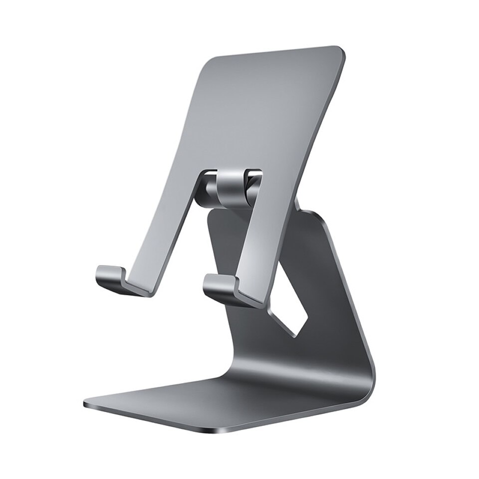 OUTMIX Desktop Holder Tablet Stand for ipad 9.7 10.2 10.5 11 12.9 inch Rotation Aluminium Tablet Stand Secure for Samsung Xiaomi: Gray
