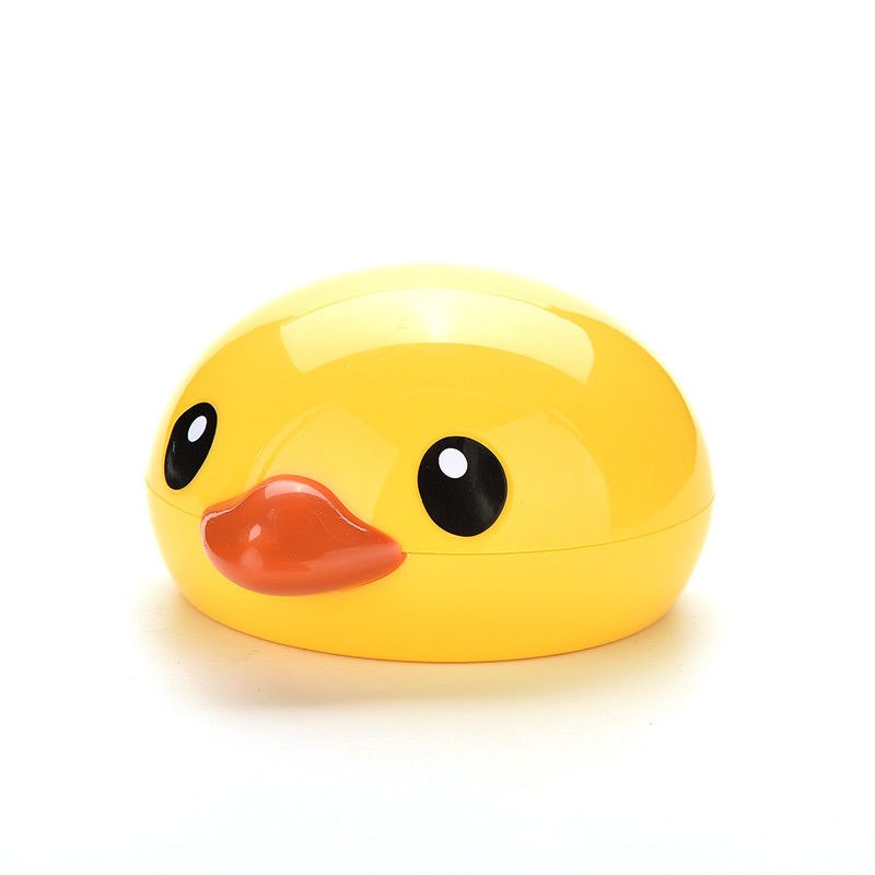 Søt gul 1 sett duck reisebriller plast kontaktlinser boks beholder reise kontaktlinse etui øyepleie kit holder