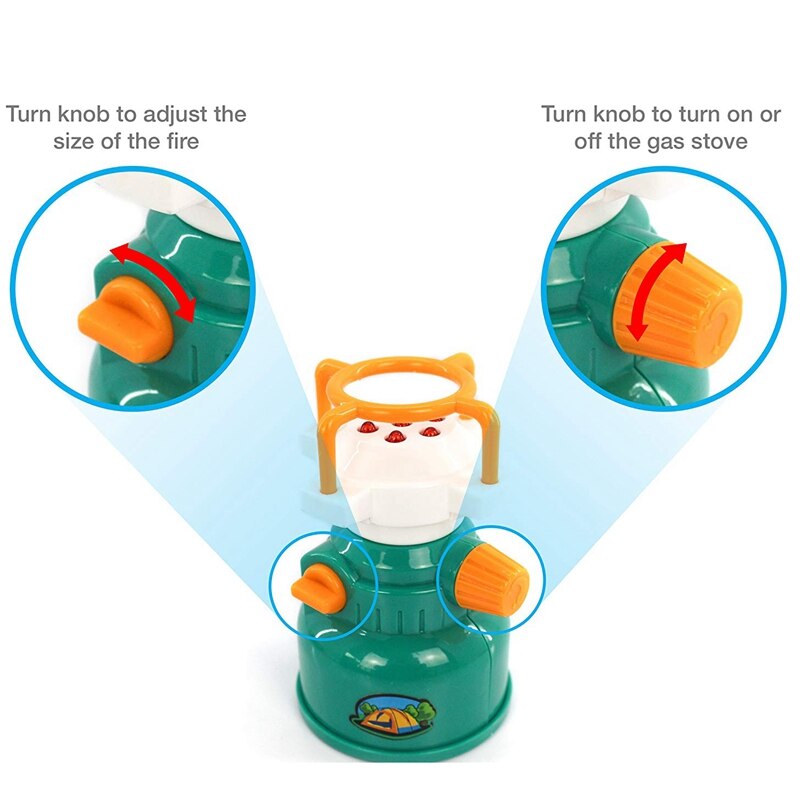 7 Stuk Camping Gear Gereedschap Adventure Set Inclusief Speelgoed Gasfornuis Pan Speelgoed Voedsel Plaat Mes/Lepel/vork Kamp Gereedschap Nodig