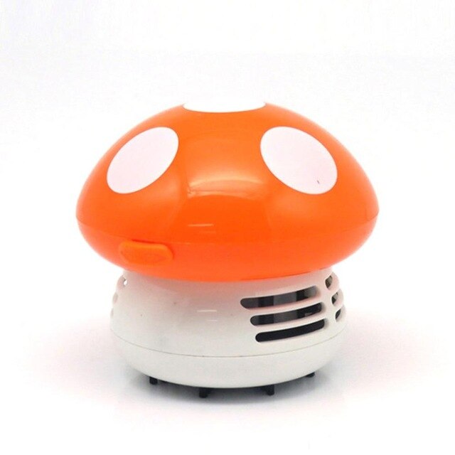 Mini aspiradora con forma de seta para coche, mesa de escritorio, aspiradora de polvo, para ordenador de casa, 6 colores: orange