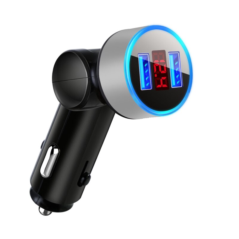 2 Usb Autolader Digitale Display Sigarettenaansteker Opladen Adapter Voertuig Verlichting Converter Micro Usb C Type C Kabel TXTB1: 03