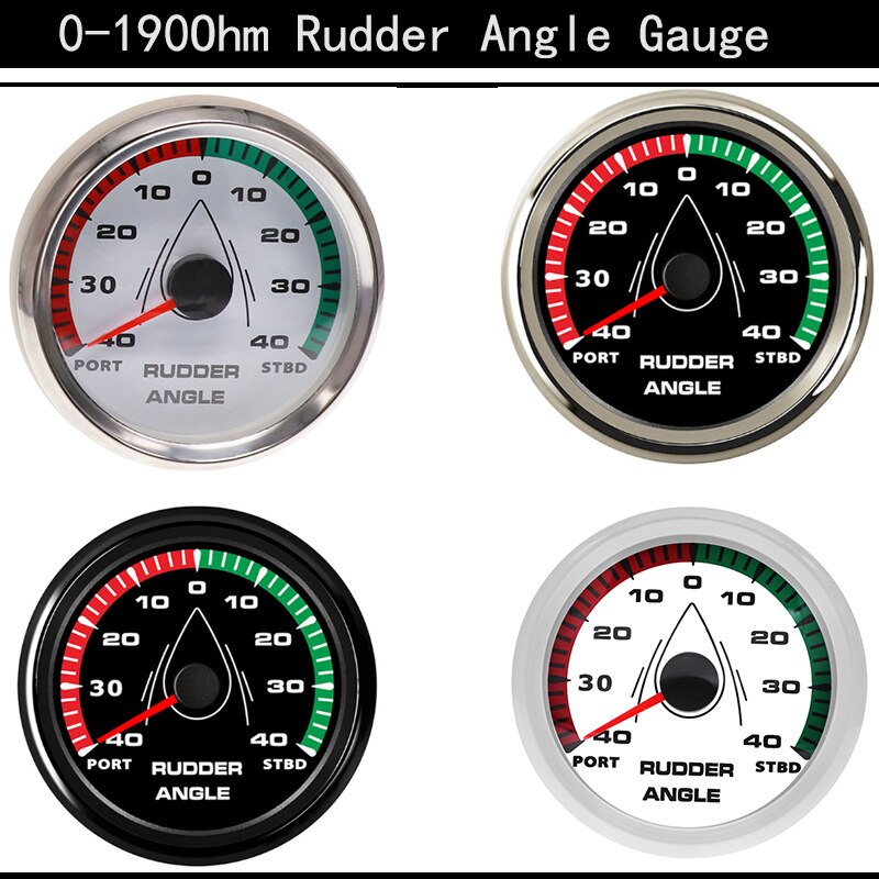 1Pcs 0-190 Ohm Rudder Angle Indicator 85MM 8 Colors Backlight Marine Rudder Angle Meter Waterproof Instrument For Boat Marine