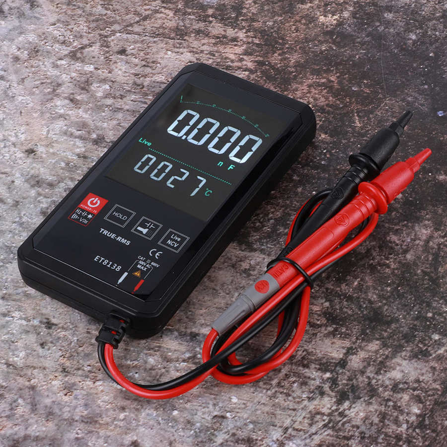 Portable Intelligent Touch Screen Digital Multimeter True RMS DC AC Transistor Capacitor DC AC Tester