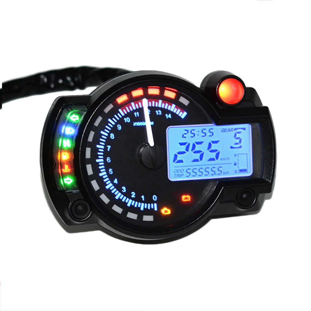 15000rpm Moderne Motorrad Digitale Licht LCD Digital Manometer Tachometer Tachometer Kilometerzähler Einstellbare Motorrad Tacho