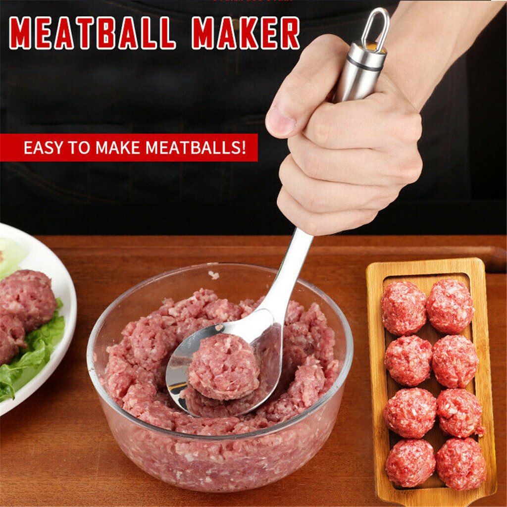 Aankomst Gehaktbal Maker Lepel Vlees Baller Met Elliptische Lekkage Gat Keukengereedschap
