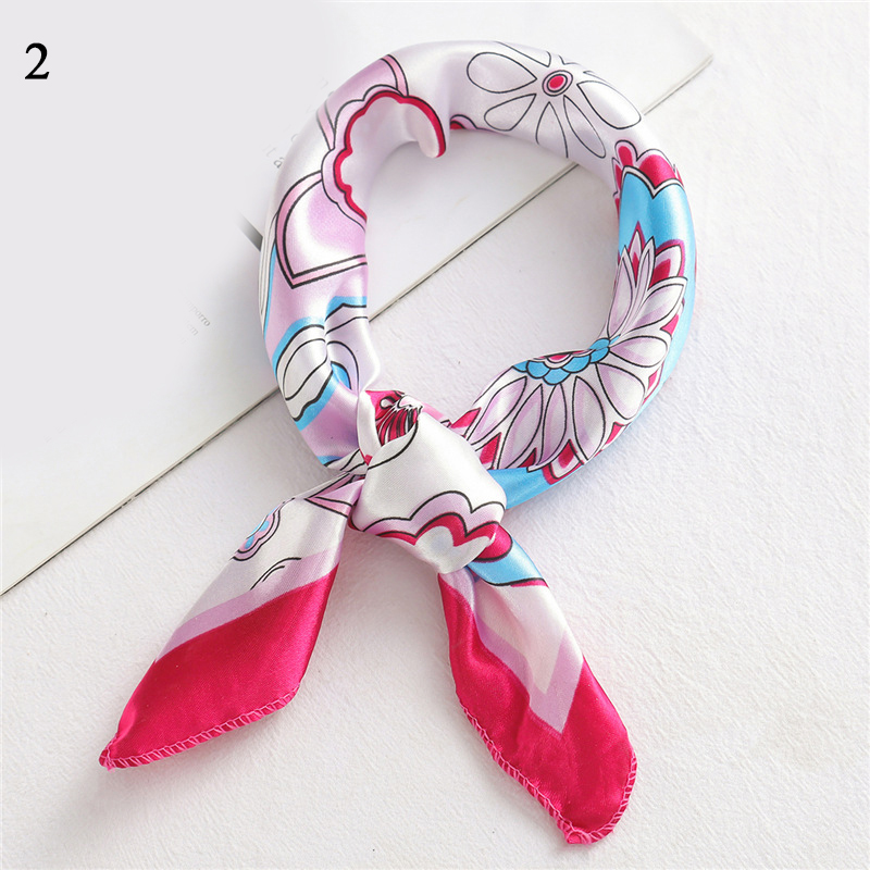 70*70cm Wrinkle Small Silk Scarf For Women Chiffon Square Scarf Fold Scarf Floral Striped Printed Women Office Scarves Foulard: 21 (50cm)