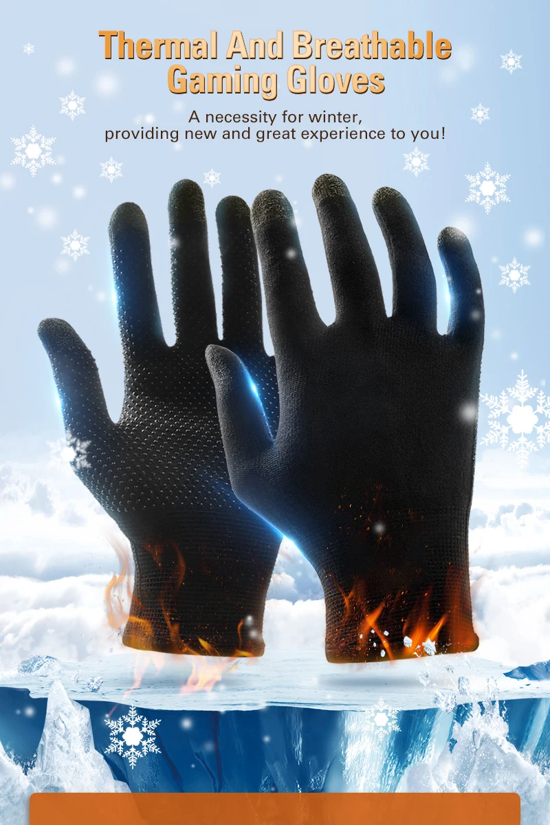 Paire de gants de jeu MEMO pour jeux mobiles, gants d'hiver pour écran tactile, gants en fibres d'argent