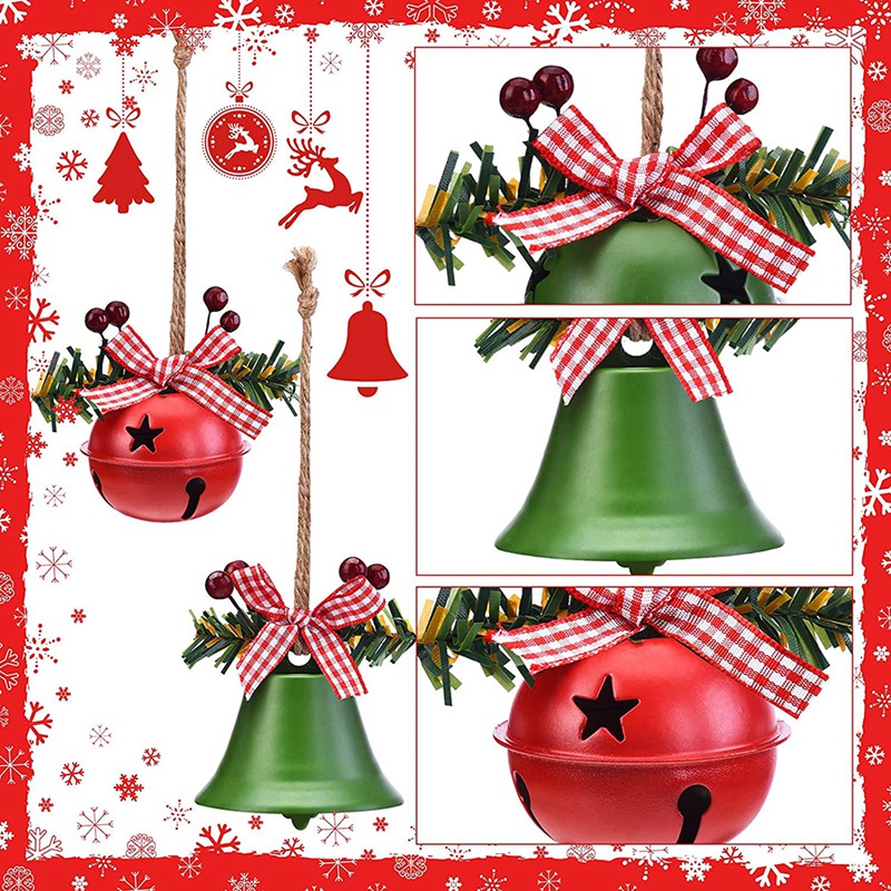12 Pcs Rustic Metal Jingle Bells With Star Cutouts - Rusty Christmas Decor For Tree, Crafts & Weddings