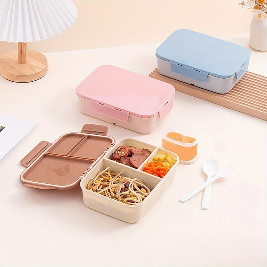 1pc 1200ml Flip-Top Lunch Box,Portable, Leakproof & Waterproof for Outdoor Use, Travel, College, and Office Workers