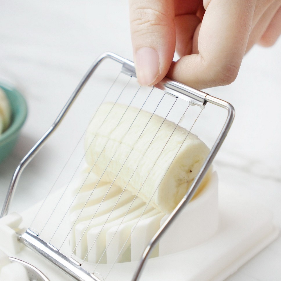 Trancheurs d'œufs en acier inoxydable 2 en 1 | Multifonctionnel avec Gadgets de cuisine à Base plastique