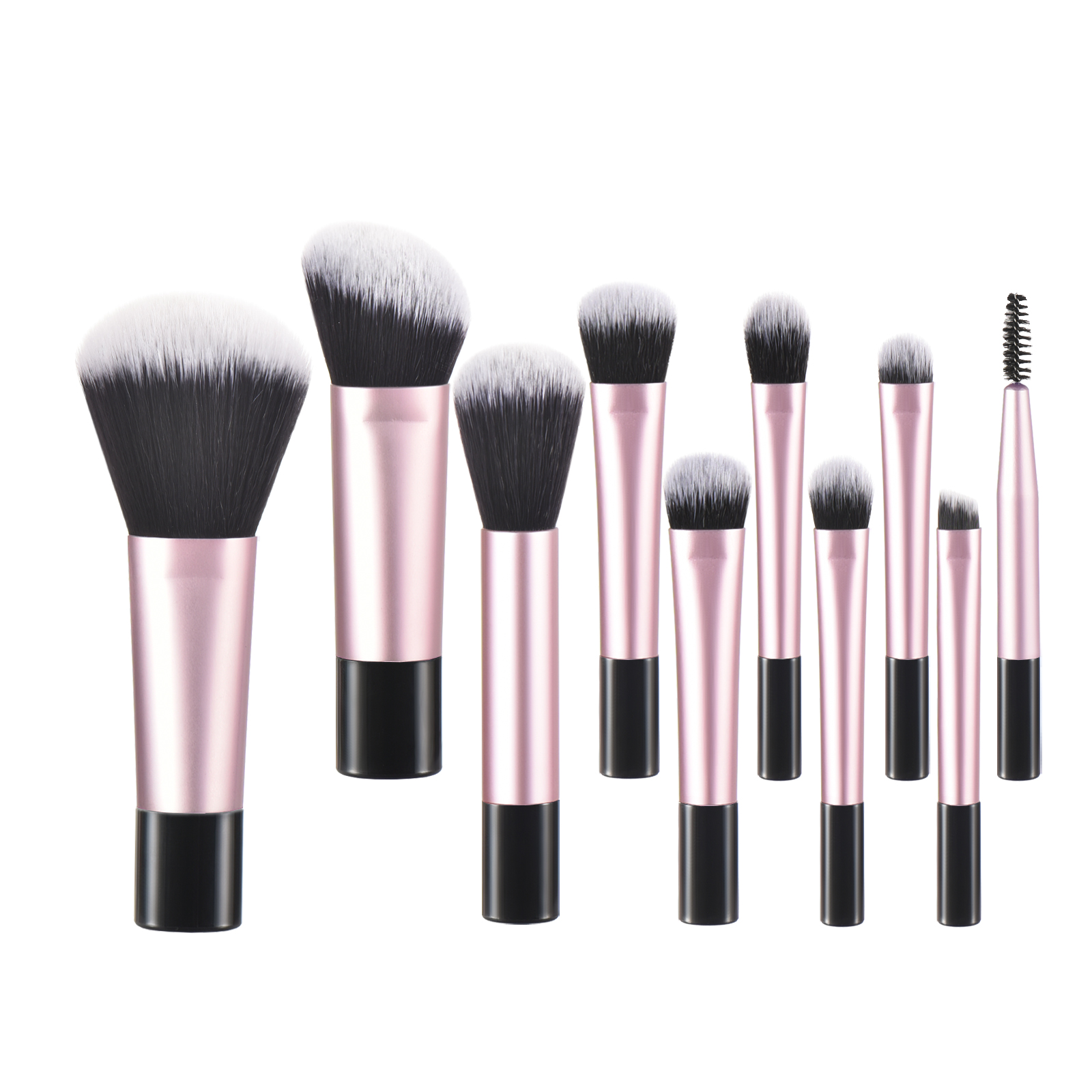 10 Mini brocha de maquillaje negra, herramienta de maquillaje portátil de viaje, esponja de maquillaje, brocha de palma, juego de herramientas de maquillaje: Naranja