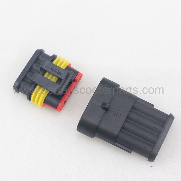 4 pin waterproof power connector for mobility scooter parts power wheelchair and car AMP SUPERSEAL 1.5 SERIES 4P PL