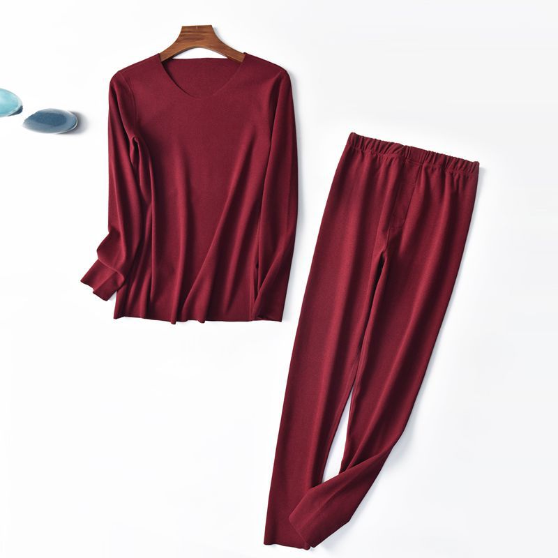 Herfst- en winterpak heren kationisch zelfverwarmend naadloos effen herfstkleding en lange broek tweedelig pak: 4 / Ik