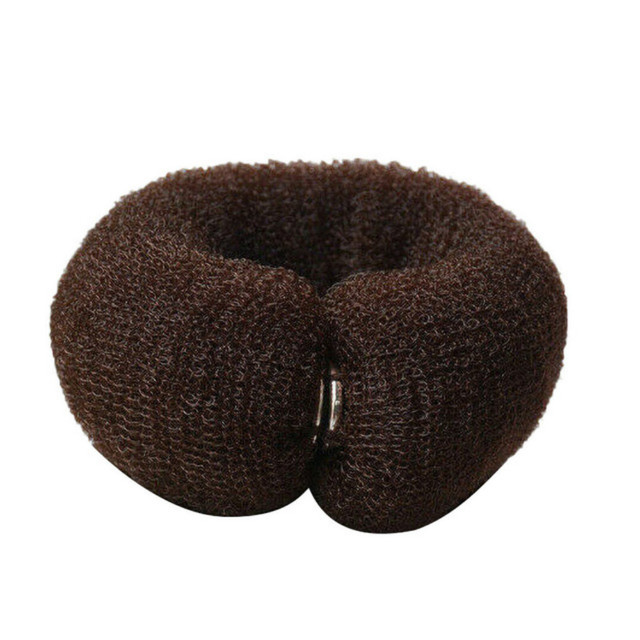 Esponja fabricante de coque, esponja mágica para fazer rosquinha de cabelo, fácil, anel grande, ferramentas para estilizar cabelo, acessórios para penteados para meninas e mulheres: Brown