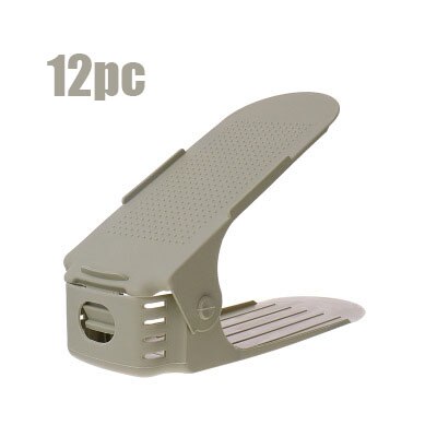 12pc dobbeltlags justerbar skooppbevaringspose moderne skohylle skoskapoppbevaring rengjøringsskap skooppbevaringsposehylle: 12pc nordisk grå