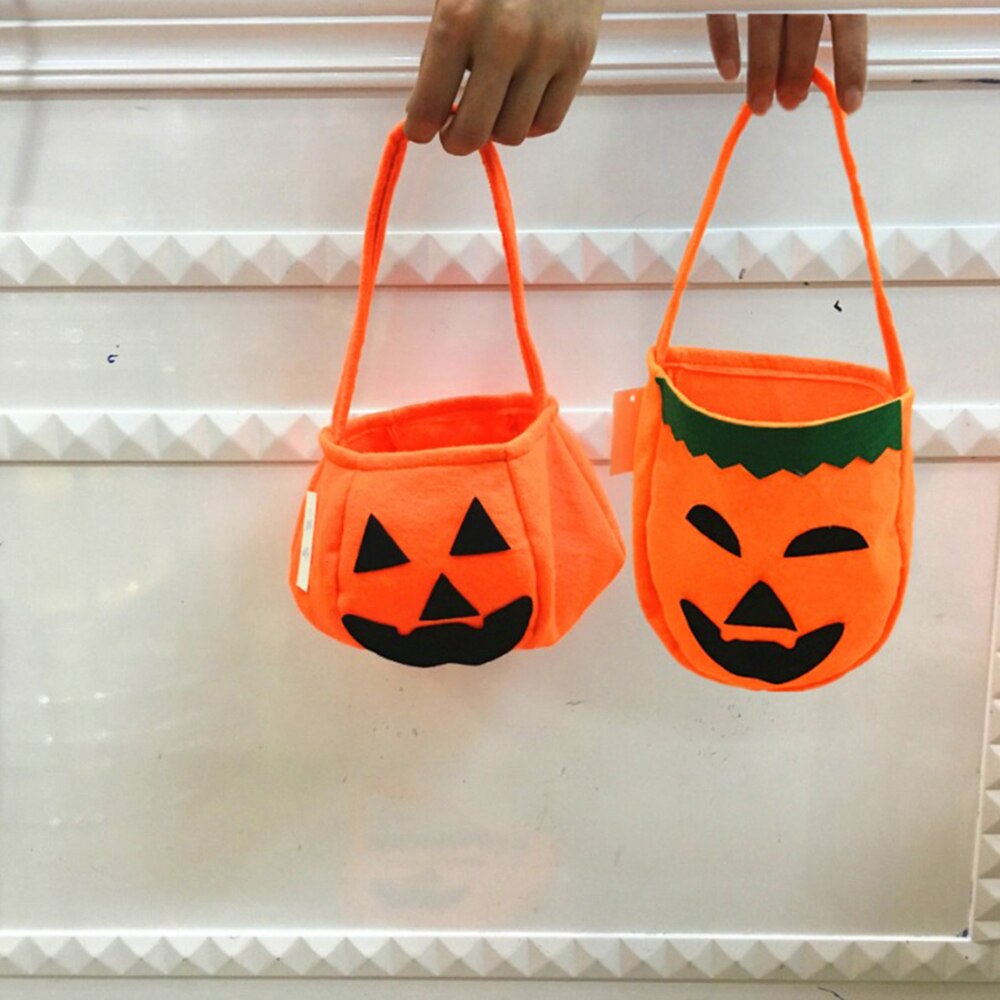 Halloween Non-woven Opvouwbare Opbergtas Pompoen Lantaarn Zak Snoep Cadeau Mand Behandelen Feestelijke Decoratie Opbergtas