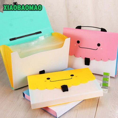 Cute student school Expanding Wallet Convenient Category Management folder square folders package shape Expanding Walle