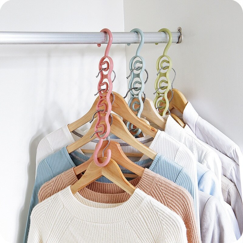 Multilayer Storage Racks Plastic Clothes Drying Rack Holder Buckle Wardrobe Scarf Clothes Hangers Organizer Holders