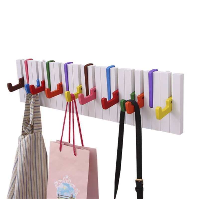 Kapstok Haak Houten Piano Stijl Kleur Muur Opknoping Decoratie Rack Magnetische Hanger Sleutelhanger Opslag Haak