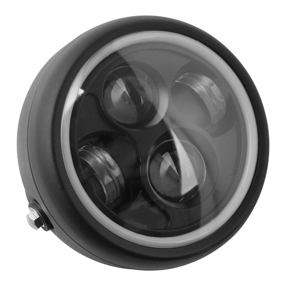Faro LED para motocicleta Harley Sportster Cafe Racer Bobber Iron 883 de 6,5 pulgadas, faro delantero DRL con anillo de Ángel: Default Title